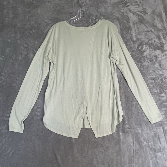 NEW Old Navy Top Womens Medium LS Tulip Back Blouse Long Sleeve Light Green $20 - Picture 7 of 8